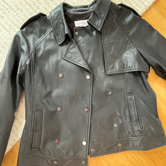 Calvin Klein Leather Peacoat Medium - Picture 5 of 5